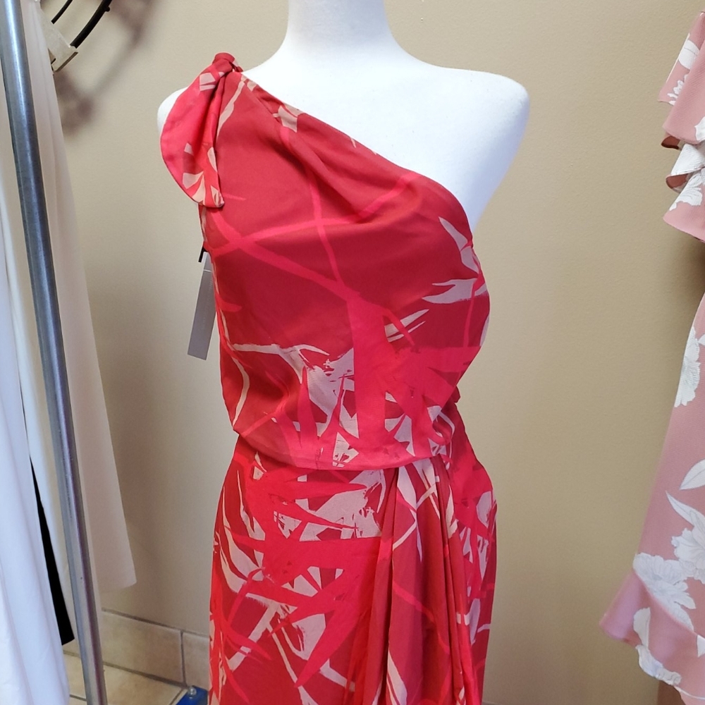 New Halston Heritage One Shoulder Dress - Picture 2 of 7